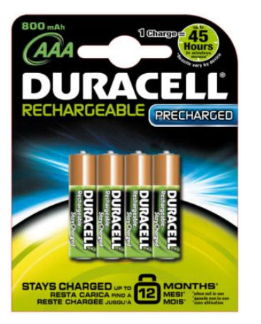 Duracell AAA Akkus, NiMH, 800 mAh, 1,35 V