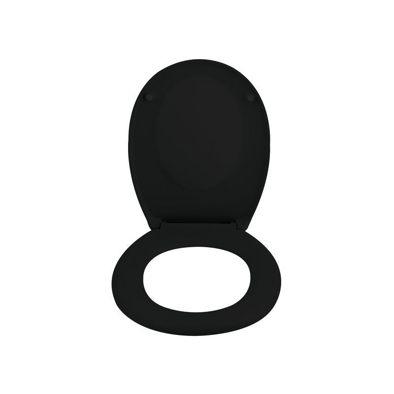 Spirella Neela – Toilettensitz – ABS, Duroplast, schwarz matt, mit Deckel, Soft-Close-System, 37,3 × 45,5 cm