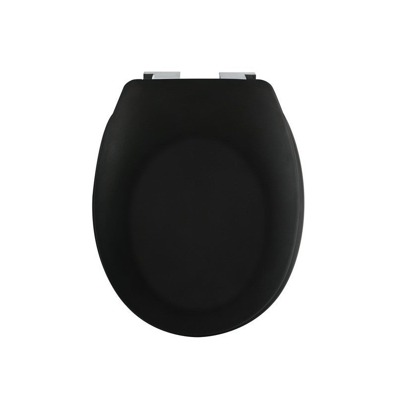 Spirella Neela – Toilettensitz – ABS, Duroplast, schwarz matt, mit Deckel, Soft-Close-System, 37,3 × 45,5 cm