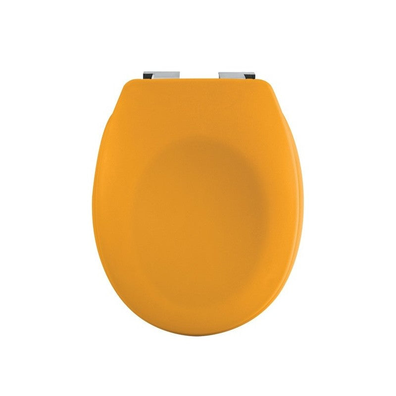 Spirella Toilettensitz – ABS, Duroplast, Gelb, mit Deckel, Soft-Close, verlängert, 37,3 × 45,5 cm