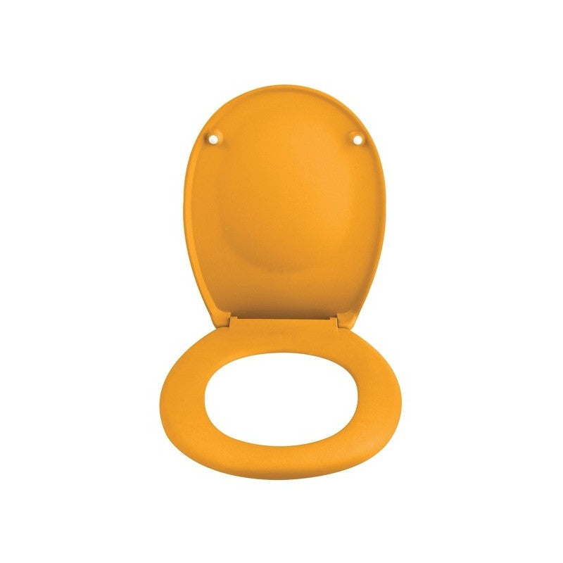 Spirella Toilettensitz – ABS, Duroplast, Gelb, mit Deckel, Soft-Close, verlängert, 37,3 × 45,5 cm