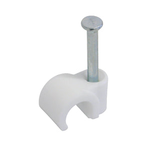Steffen Kabel-Clip mit Nagel, Ø 5–7 mm, 25er-Pack – weiss