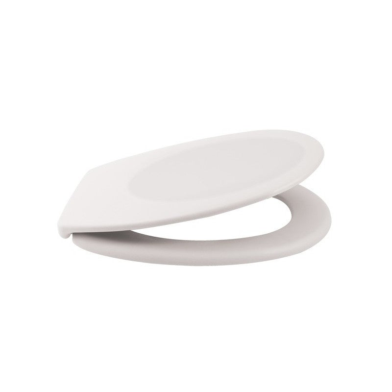 Spirella Toilettensitz – ABS, Duroplast, weiss matt, verlängert, mit Deckel, Soft-Close, 37,1 × 45,5 cm
