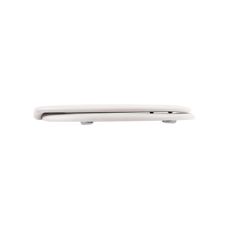 Spirella Toilettensitz – ABS, Duroplast, weiss matt, verlängert, mit Deckel, Soft-Close, 37,1 × 45,5 cm