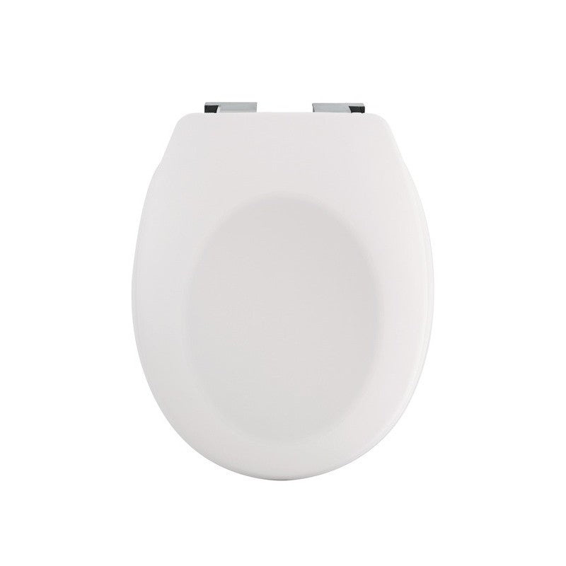 Spirella Toilettensitz – ABS, Duroplast, weiss matt, verlängert, mit Deckel, Soft-Close, 37,1 × 45,5 cm