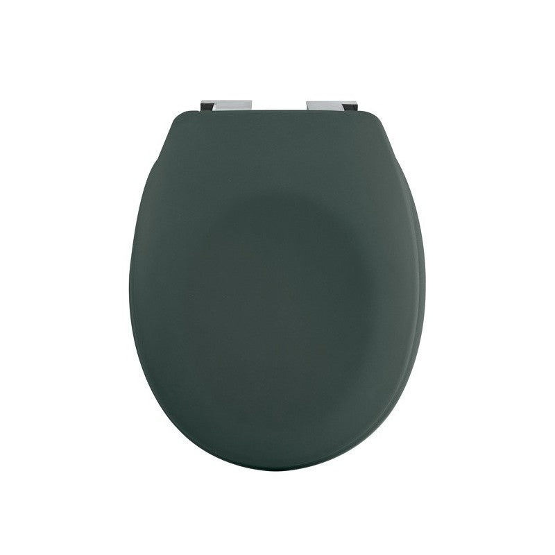 Spirella Toilettensitz – ABS, Duroplast matt, Dunkelgrün, mit Deckel, Soft-Close, 37,3 × 45,5 cm