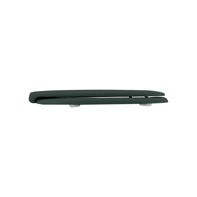 Spirella Toilettensitz – ABS, Duroplast matt, Dunkelgrün, mit Deckel, Soft-Close, 37,3 × 45,5 cm