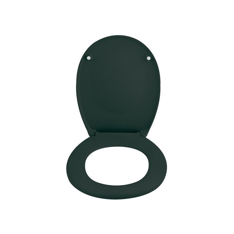 Spirella Toilettensitz – ABS, Duroplast matt, Dunkelgrün, mit Deckel, Soft-Close, 37,3 × 45,5 cm