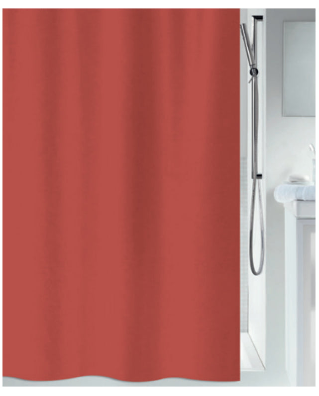 Spirella Primo Duschvorhang – Ringbefestigung – 120 × 200 cm – Terrakotta – Polyester – Waschbar bei 30 °C