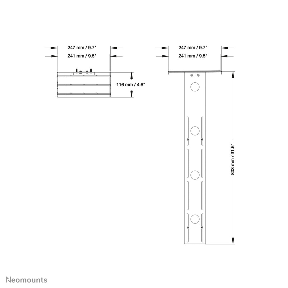 Neomounts PLASMA-M2500CAMSHLF2 – Multimedia-Halterung, für PLASMA-M2500/PLASMA-W2500, 803 mm, Schwarz