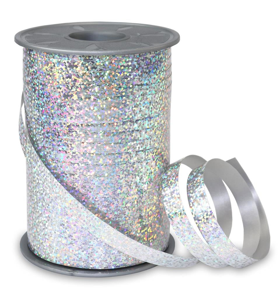Pattberg Geschenkband, Polyester, Polypropylen, Silber, 10 mm × 200 m, 1 Stk.