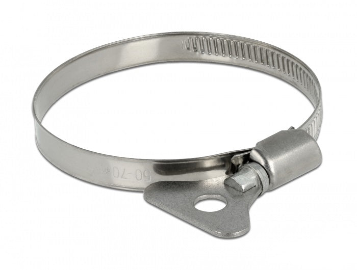DeLOCK Schlauchschellen (Schmetterlingsklemme) – Ø 50–80 mm, 9 mm Breite, Edelstahl, 10 Stk.