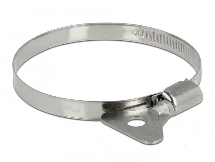 DeLOCK Schlauchschelle mit Flügelmutter – Ø 60–80 mm, Breite 9 mm, Edelstahl, 10 Stk.