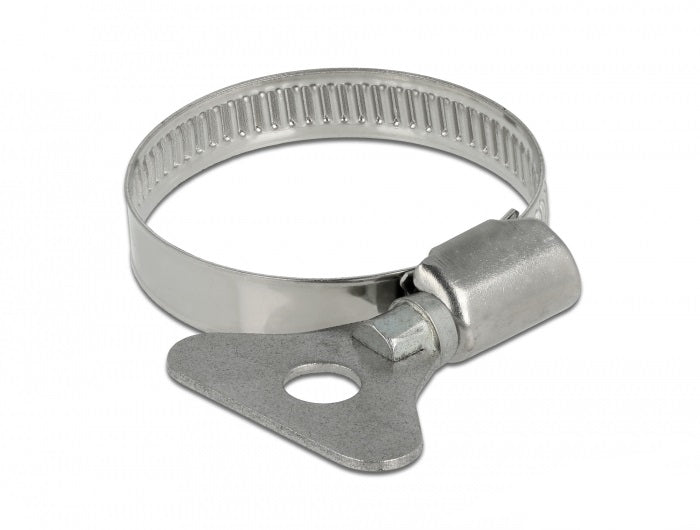 DeLOCK Schmetterlingsklemme – Ø 25–40 mm, Breite 9 mm, Edelstahl, Grau, 10 Stk.