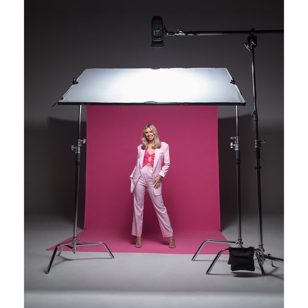 Westcott X-Drop Pro Hintergrundstoff – 2,46 × 3,96 m, Polyester – Rosa, mit Tragetasche