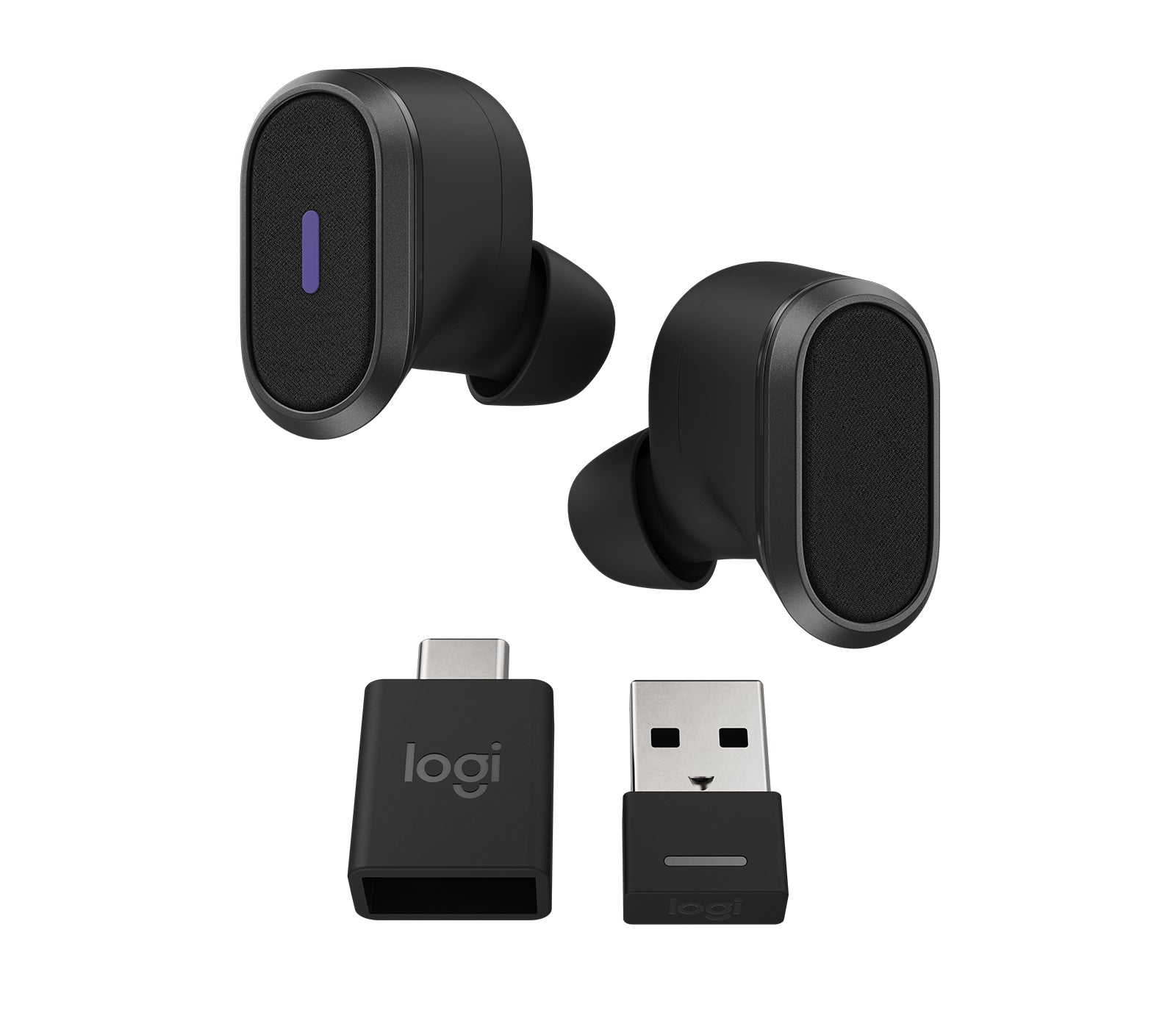 Logitech Zone True Wireless TWS In-Ear – Stereo, ANC, mit USB-A-Dongle, Qi-Ladecase, Graphit, BT 5.0