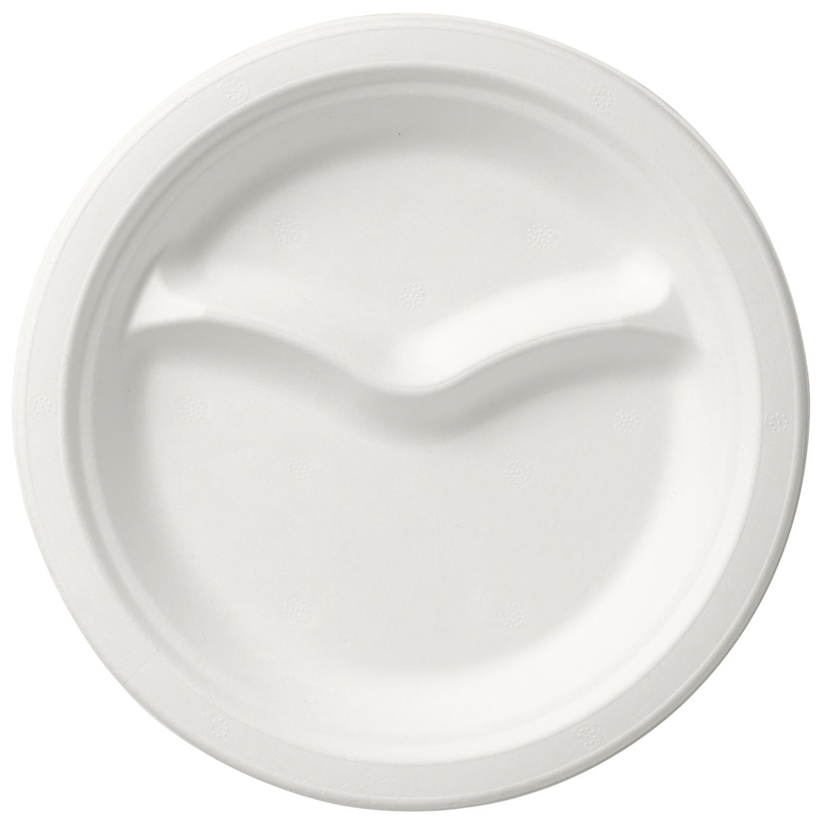 BioPak Teller, Bagasse (Zuckerrohr) 2-geteilt – Ø 22 cm, weiss – 50 Stk.