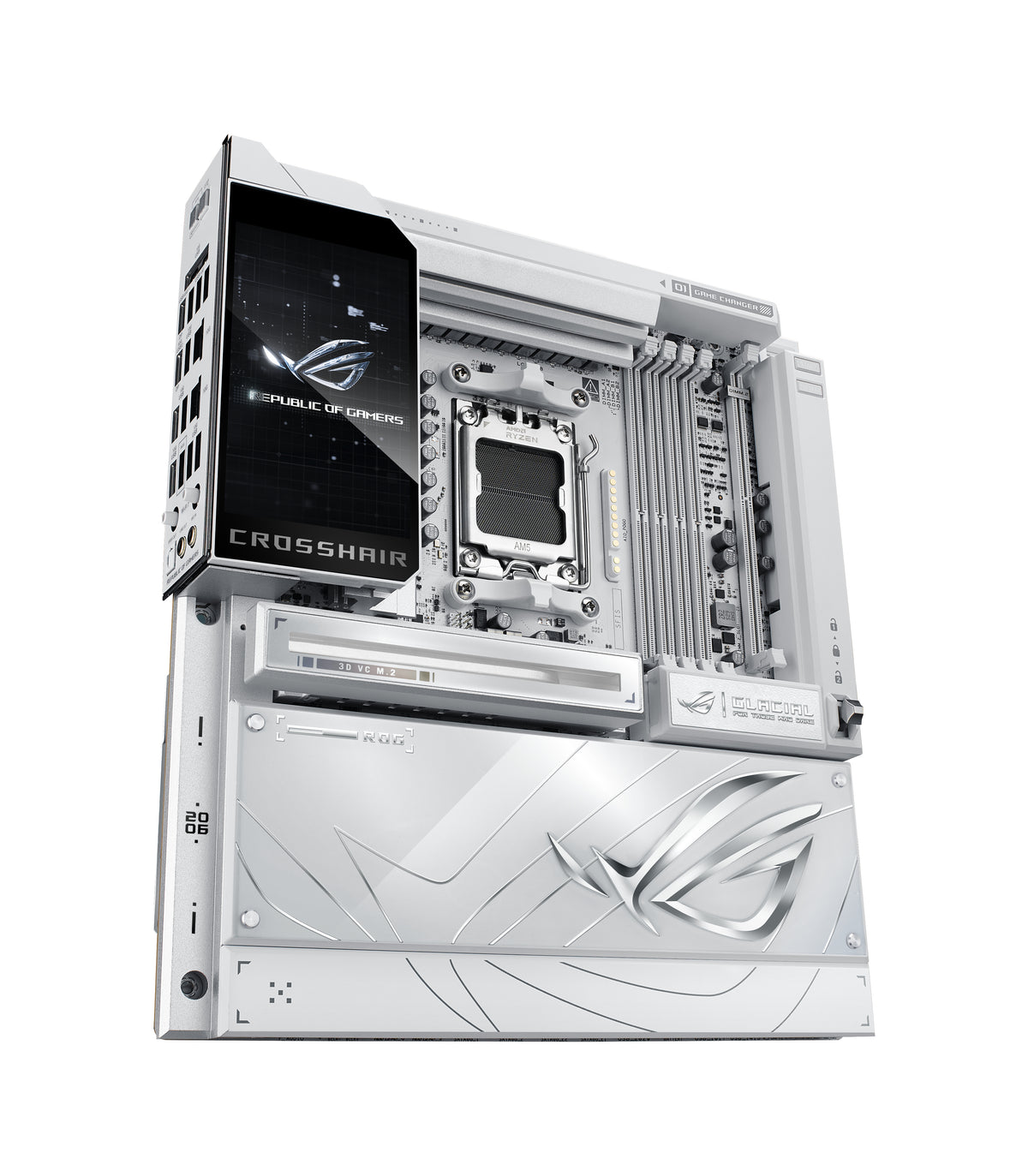 ASUS ROG CROSSHAIR X870E GLACIAL – Mainboard – AM5, AMD X870E, E-ATX, DDR5, für AMD Ryzen 7000/8000/9000