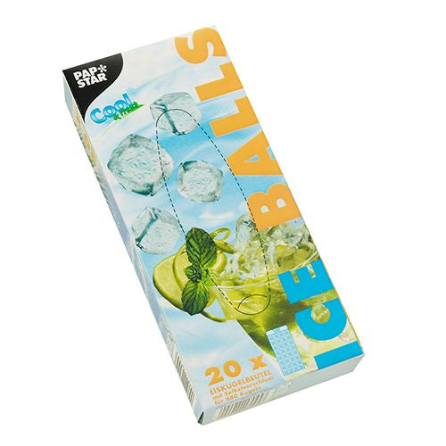 Papstar Eisbeutel 20 Stk., je für 24 Kugeln, Kunststoff, transparent, Einweg