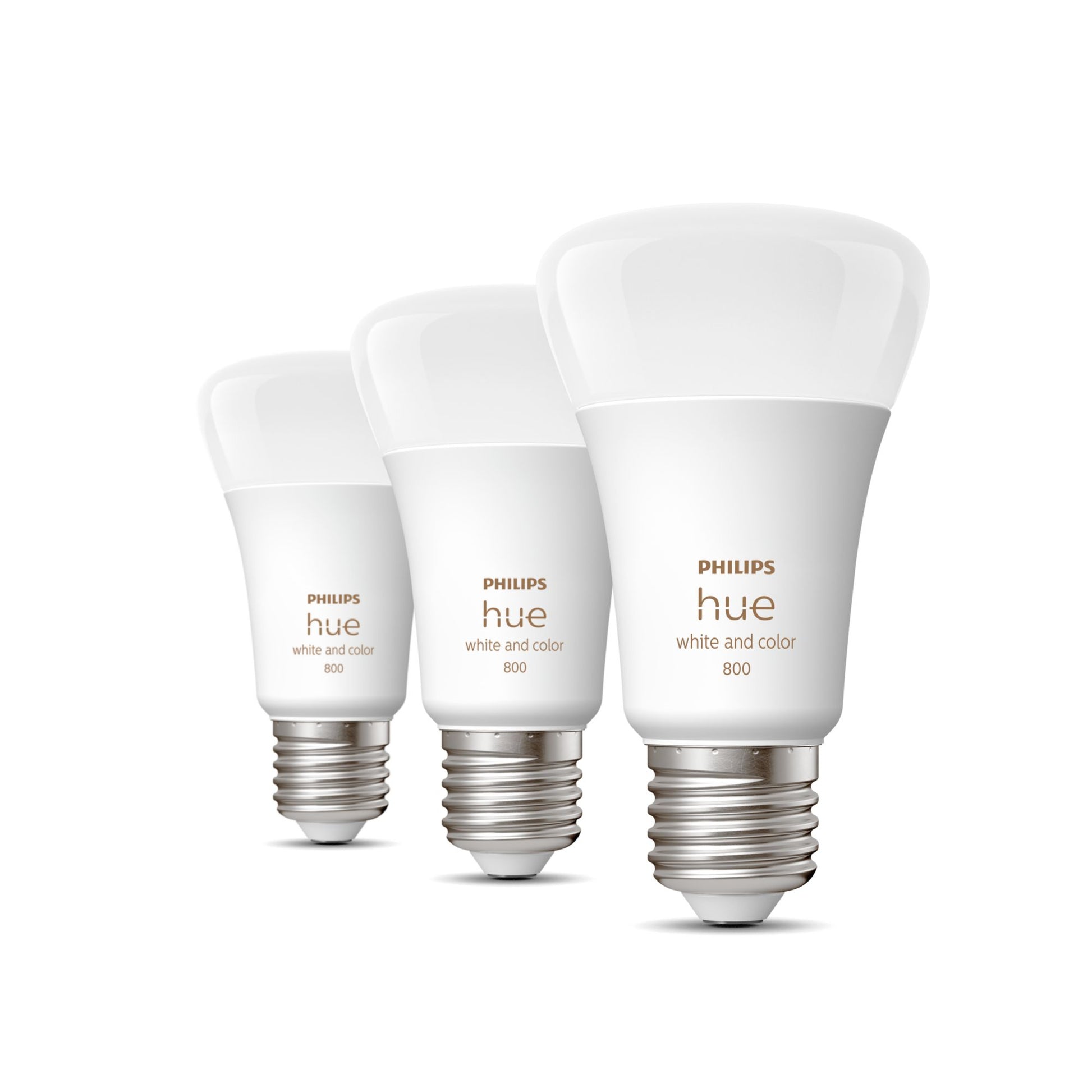 Philips by Signify Philips Hue Smart-Leuchtmittel E27 A60 – RGB+CCT, 830 lm, 9 W, Bluetooth/Zigbee – für Philips Hue – 3 Stk.