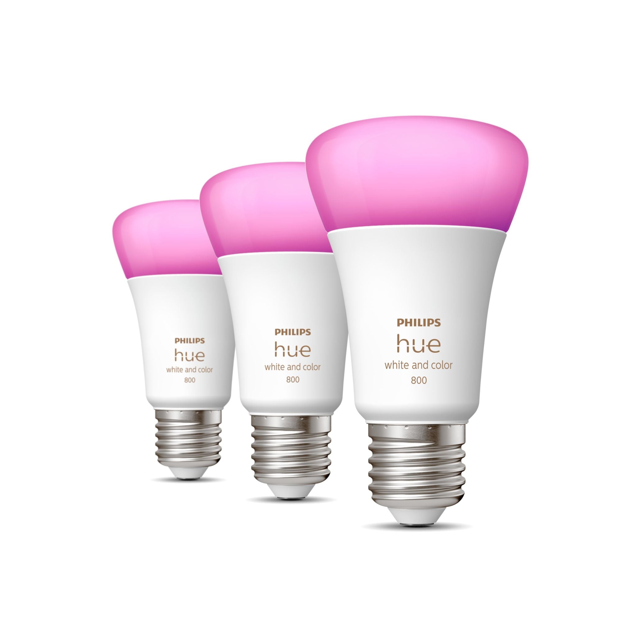 Philips by Signify Philips Hue Smart-Leuchtmittel E27 A60 – RGB+CCT, 830 lm, 9 W, Bluetooth/Zigbee – für Philips Hue – 3 Stk.