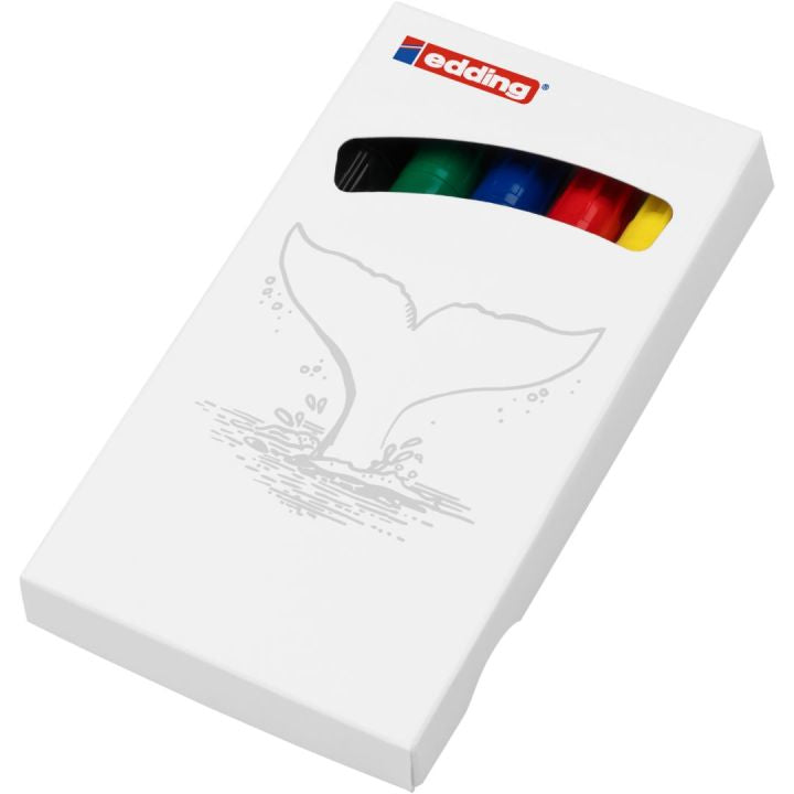 Edding 3000 Permanentmarker – Rundspitze 1,5–3 mm – Mehrfarbig – 5er-Pack – für Glas, Metall und Kunststoff