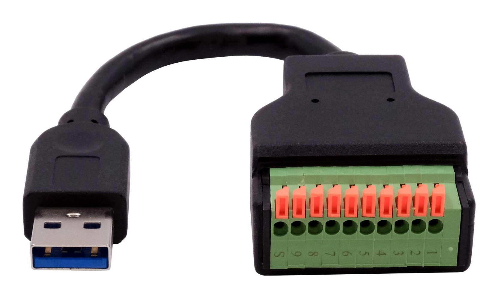 EXSYS EX-49127 Adapter USB-A zu 10-Pin Terminalblock – USB 3.2 Gen 1 (5 Gbit/s), 0,15 m, Schwarz