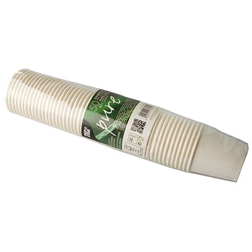 Papstar Trinkbecher, Papier, PLA-beschichtet – 1,0 dl – Weiss – FSC – 50 Stk.