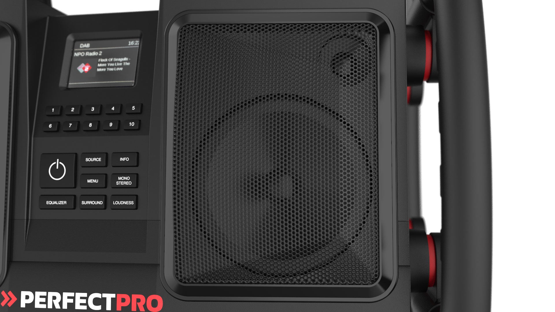 Perfectpro ROCKBULL – Baustellenradio – DAB+, Bluetooth, IP65, Akkubetrieb – Schwarz