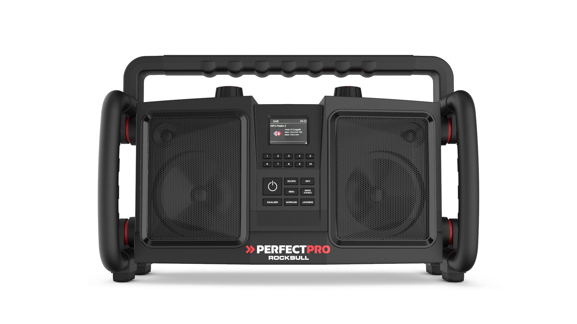 Perfectpro ROCKBULL – Baustellenradio – DAB+, Bluetooth, IP65, Akkubetrieb – Schwarz