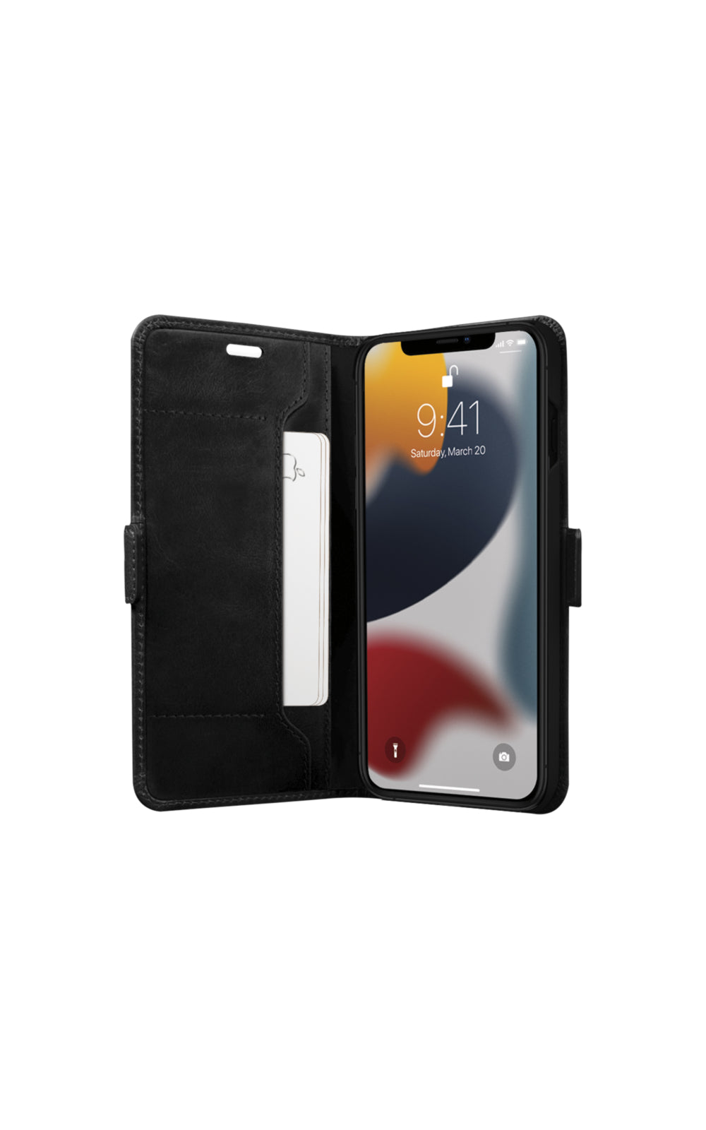 dbramante1928 Copenhagen Slim Wallethülle – für Apple iPhone 13 Pro Max, 3 Kartenfächer, Leder, schwarz