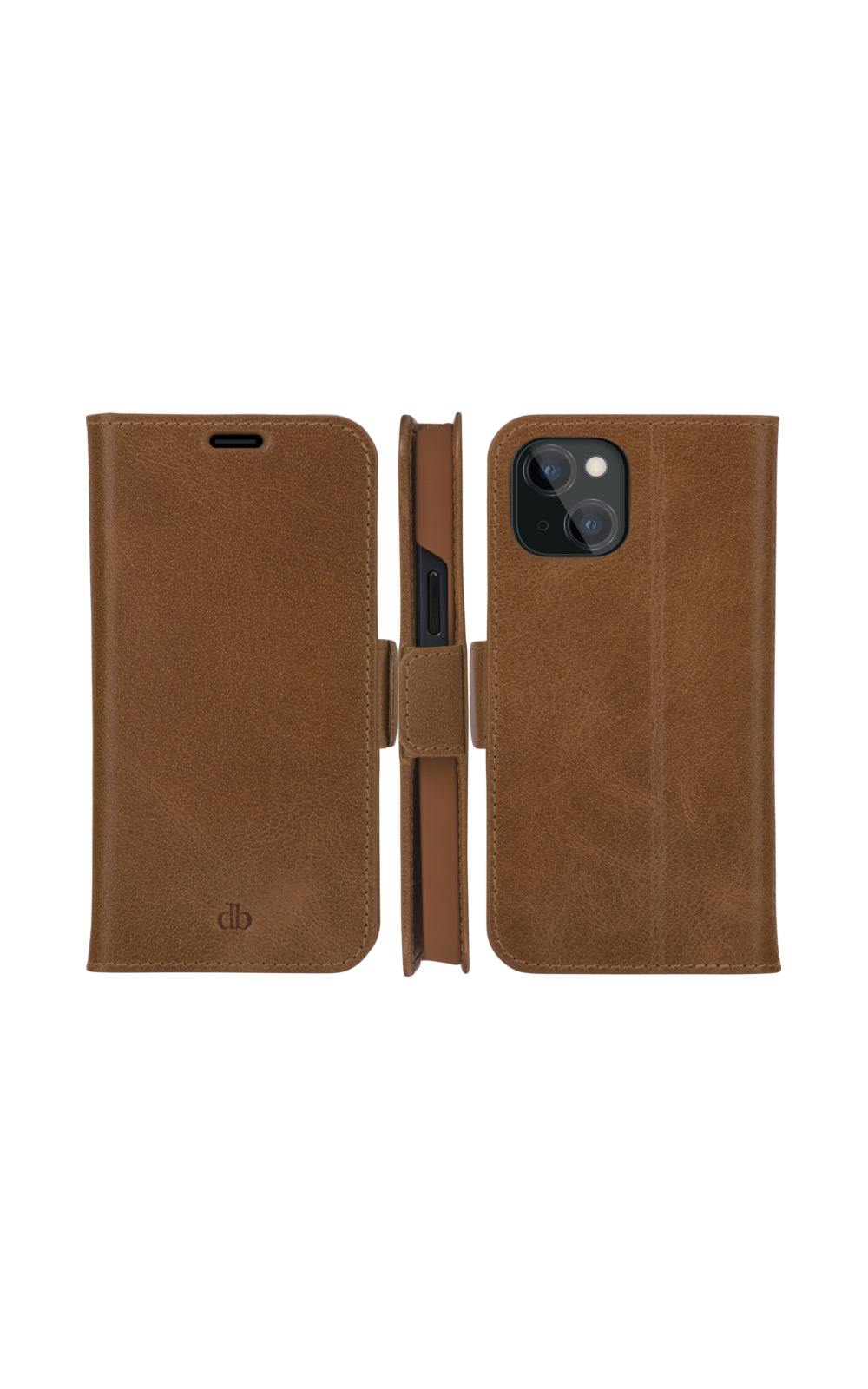 dbramante1928 Copenhagen Slim Wallethülle – für Apple iPhone 13, 3 Kartenfächer, Leder, Braun