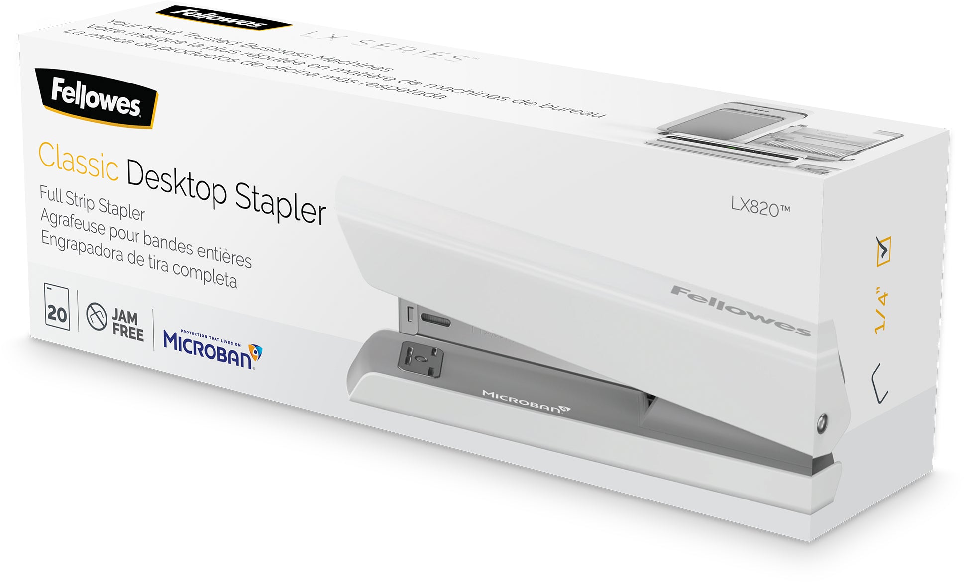 Fellowes LX820 Heftgerät – 20 Blatt, Weiss