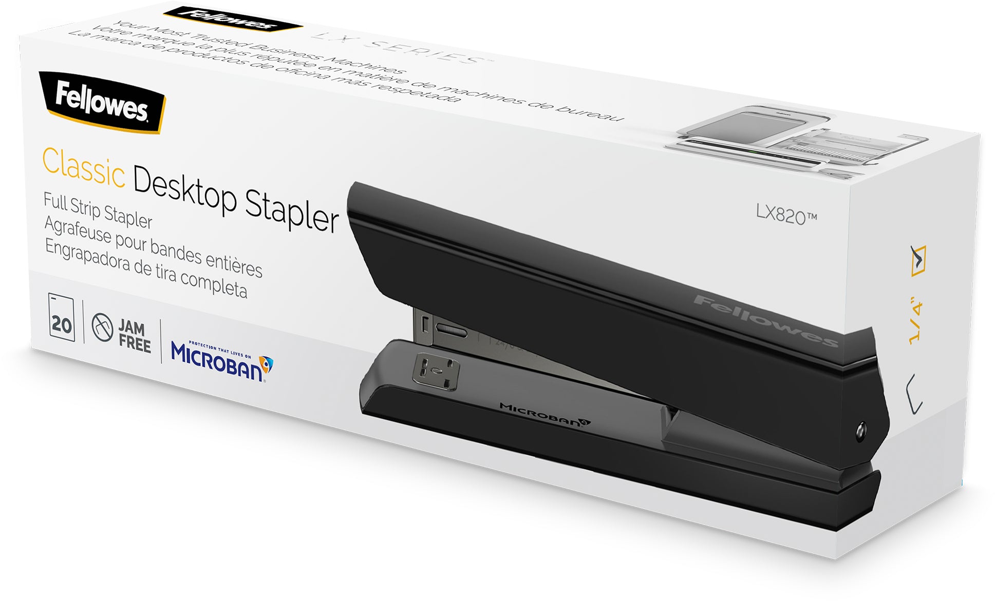 Fellowes LX820 Heftgerät – 20 Blatt, schwarz