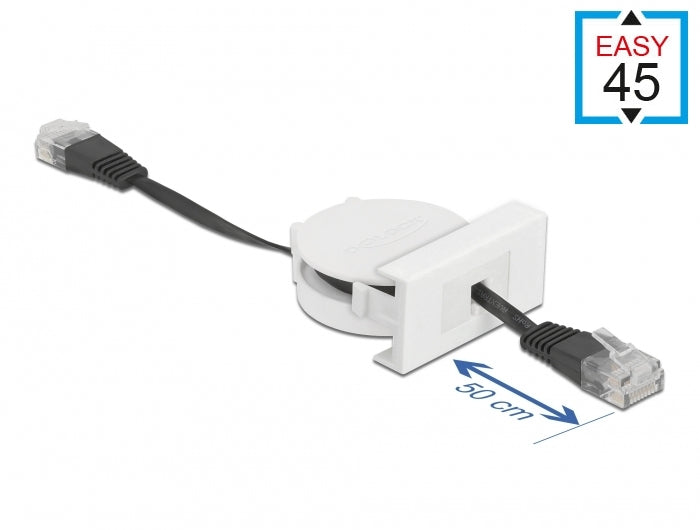 DeLOCK Easy 45 Patchkabel – Cat5e S/FTP, 0,62 m, Schwarz, LSZH, RJ‑45