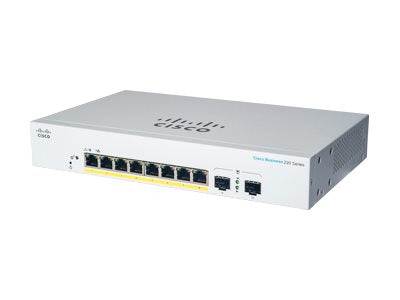 Cisco CBS220-8P-E-2G-EU – Managed L2 Switch – 8× 1G, 2× SFP, PoE+, PoE-Budget 65 W, 19"