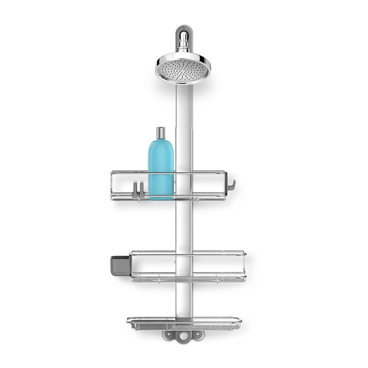 simplehuman Aufbewahrungsbox (Bad) BT1099 – Aluminium/Edelstahl, 36,7×15×70 cm, Silber