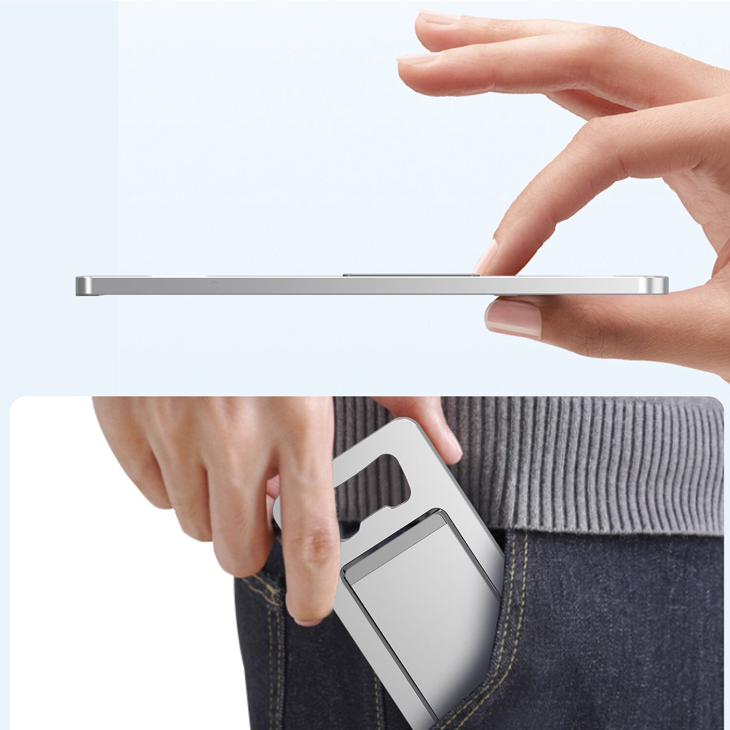 4smarts Tischständer, faltbar – für bis 7" (universal) – Silber, Aluminium