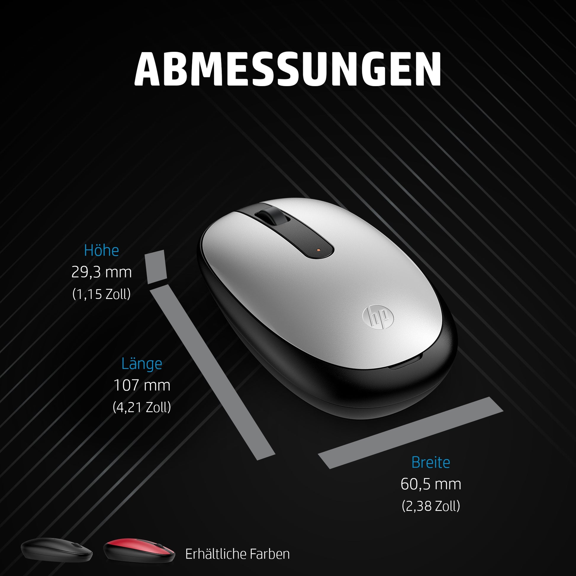 HP 240 Maus – kabellos, Bluetooth, Silber