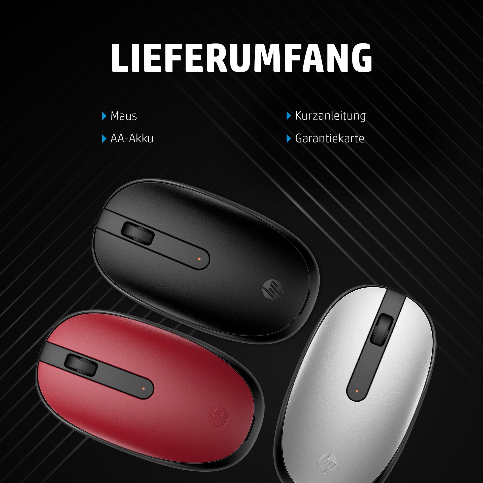 HP 240 Pike – Maus – Kabellos (Bluetooth), 1600 DPI, beidhändig