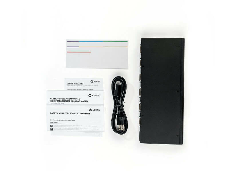 Vertiv SCM145DPH-400 – 4-Port DP/HDMI KVM-Switch – 4K/60 Hz, USB 2.0-Hub, Audio, Desktop