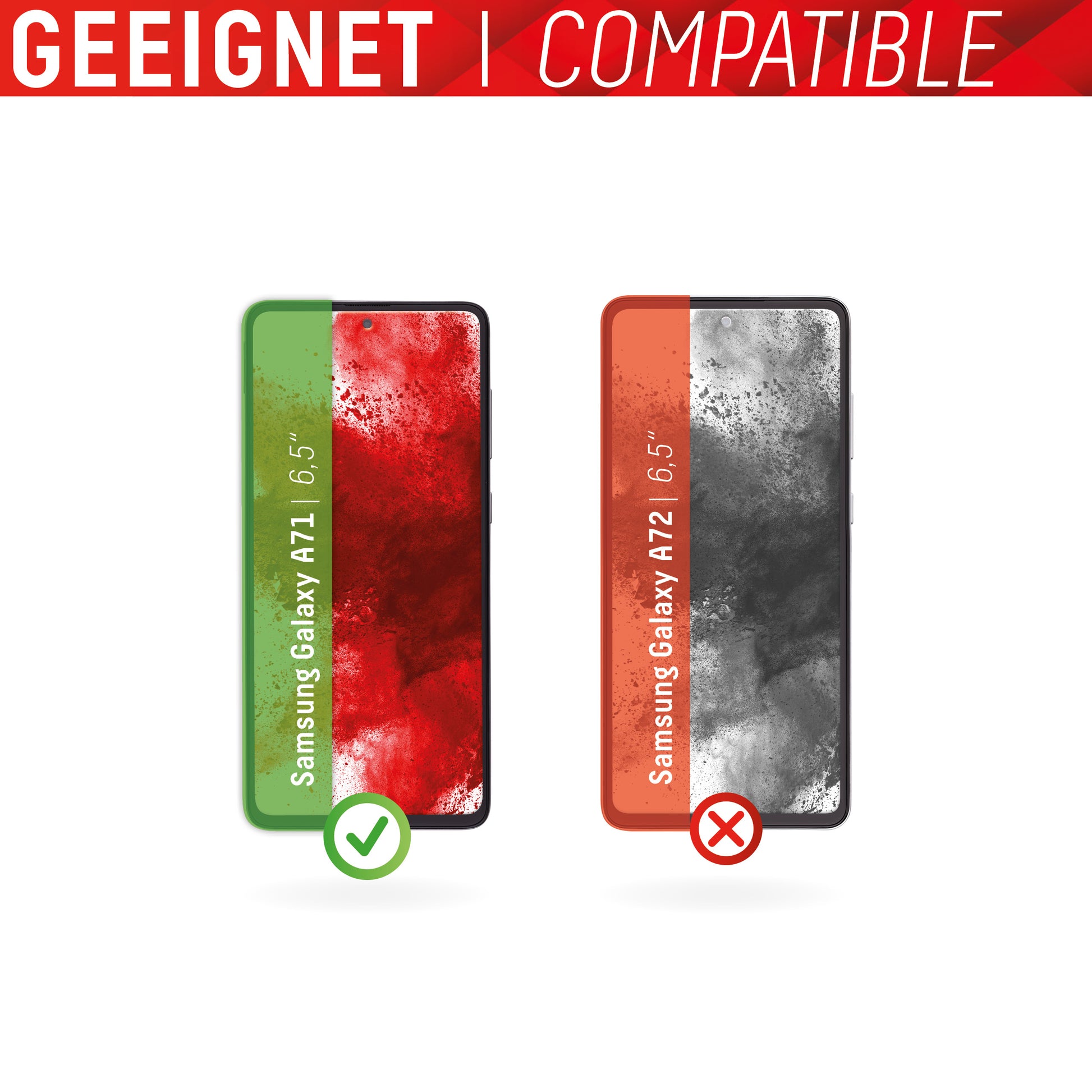 Displex Displayschutz (Panzerglas), Full Cover – für Galaxy A71 – mit Applikator