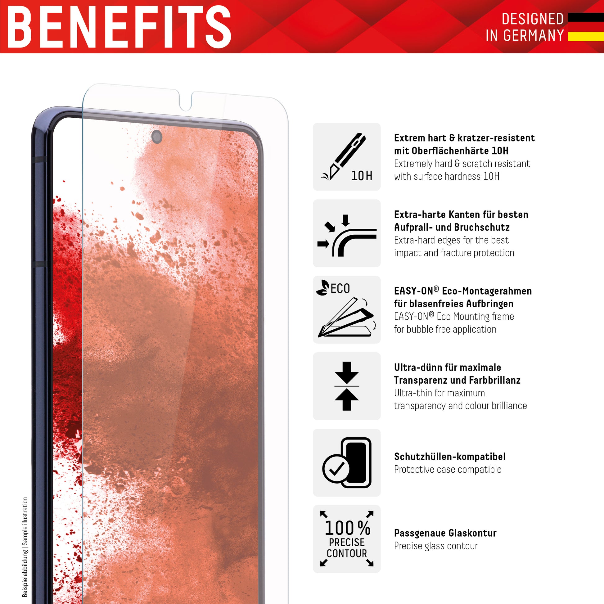 Displex Displayschutz (Panzerglas), 10H – für Galaxy S21 FE