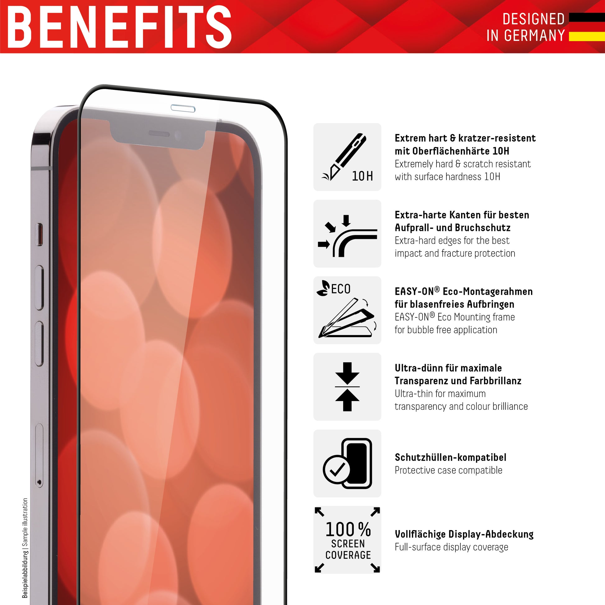 Displex Displayschutz (Panzerglas), Blaulichtfilter – für iPhone XR/11