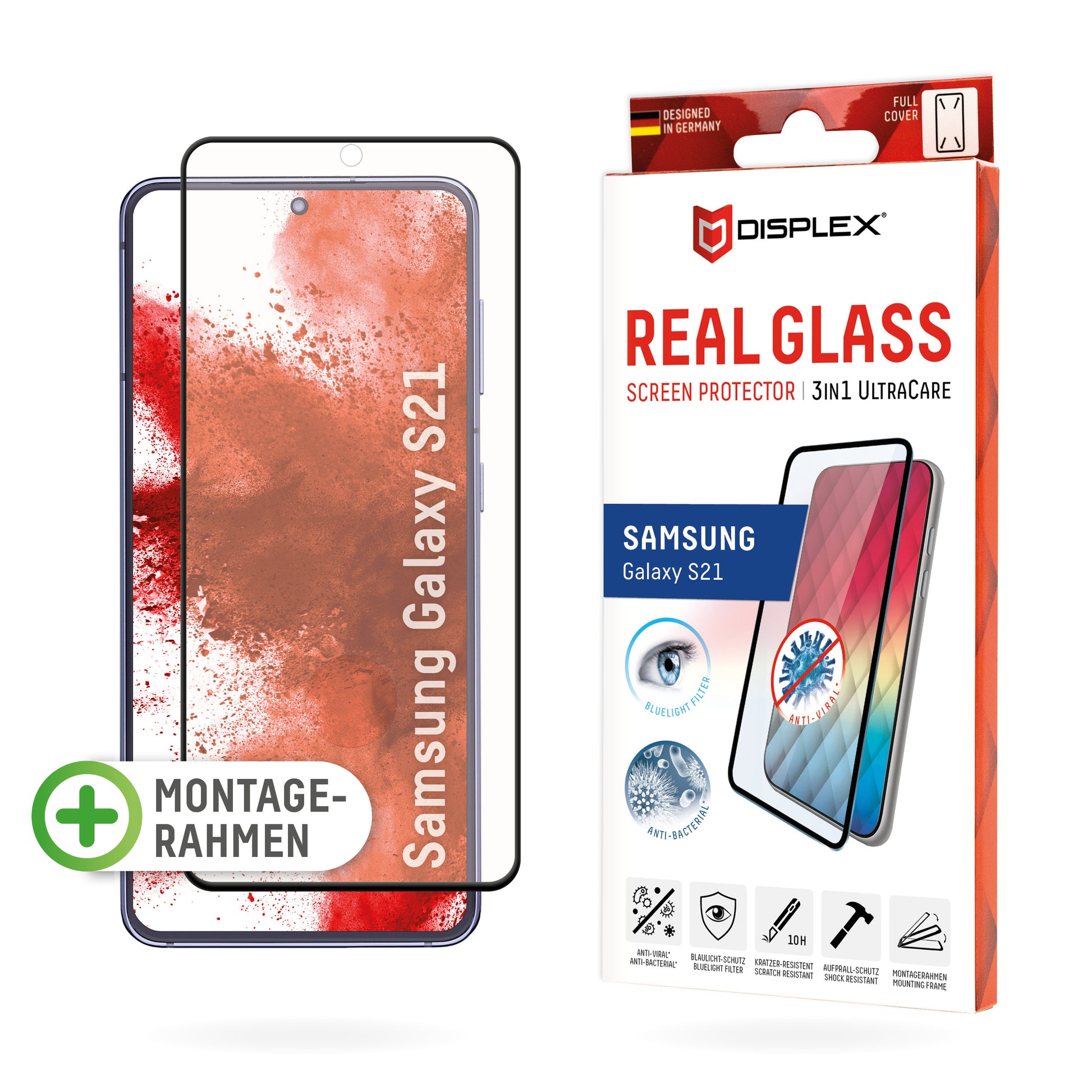 Displex Displayschutz (Panzerglas), Blaulichtfilter – für Galaxy S21