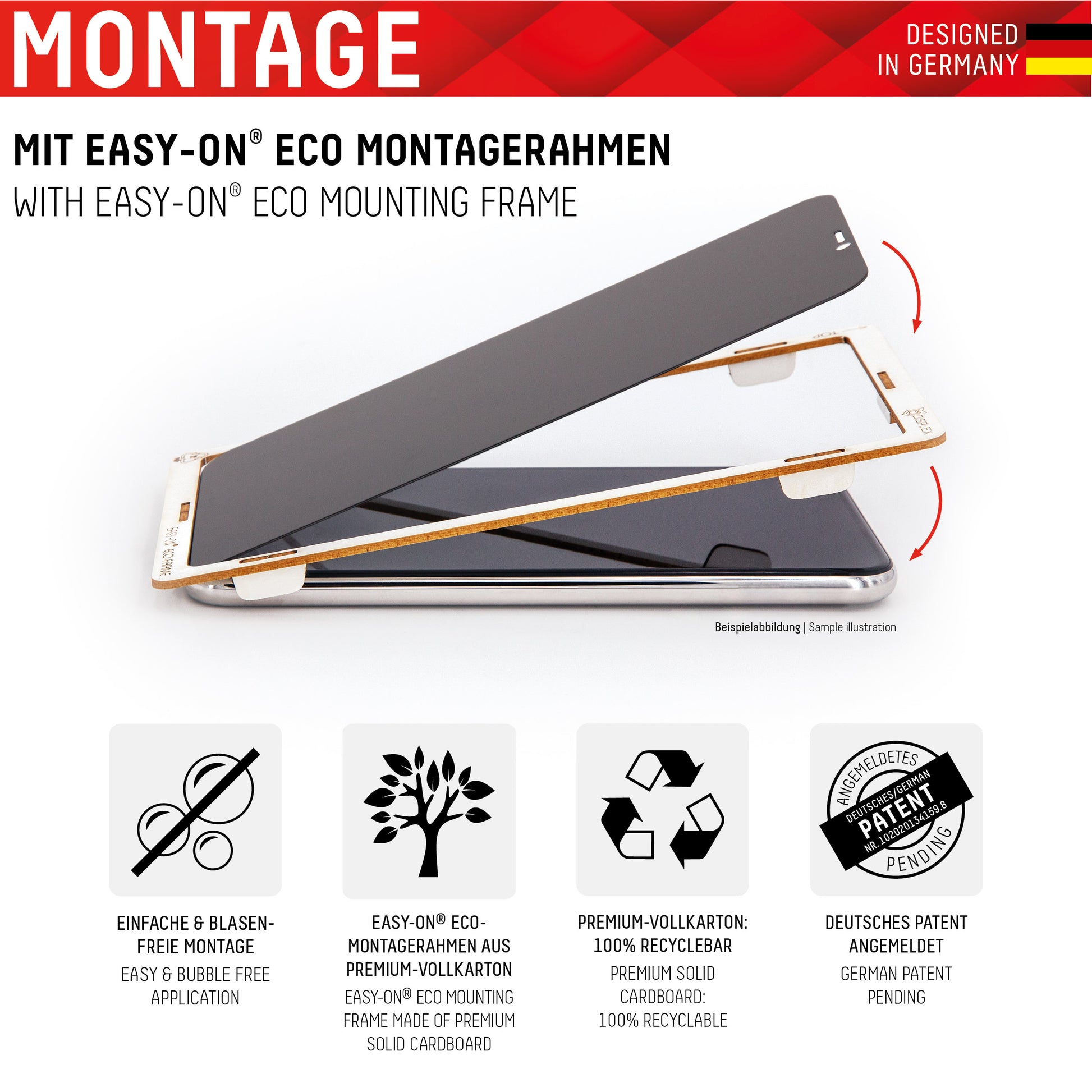 Displex Privacy-Filter (Panzerglas), Full Cover – für iPhone 13 Pro Max/iPhone 14 Plus – mit Applikator