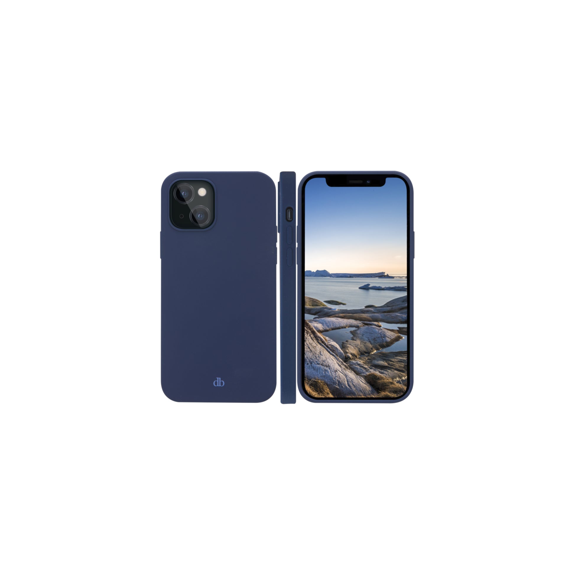 dbramante1928 Backcover – für Apple iPhone 13 mini, Recycling-Kunststoff, Blau, kabelloses Laden