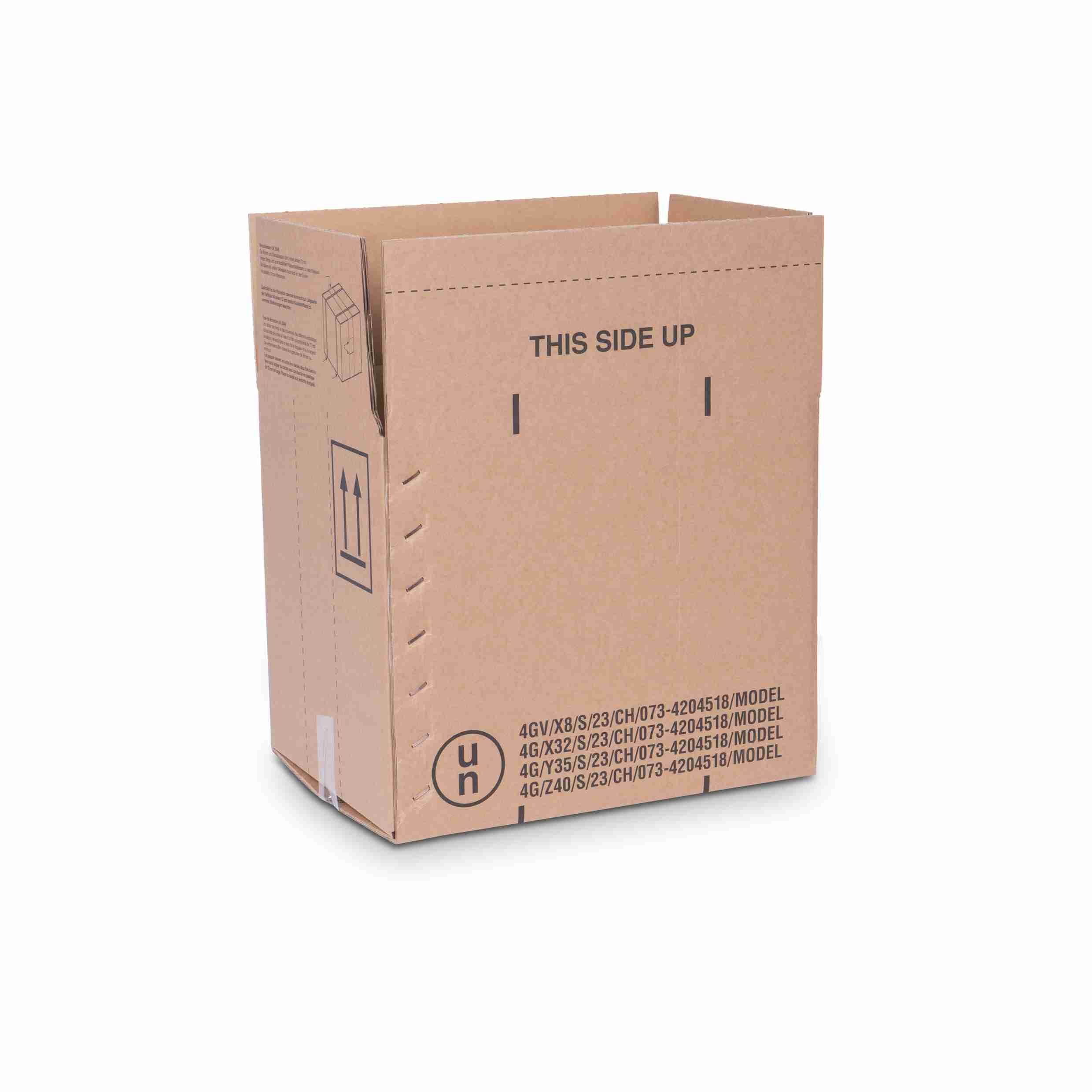 Model Gefahrgutbox – 360 × 260 × 300 mm, braun, Wellkarton, selbstklebend, UN28/40 – 1 Stk., ab 60 Stk.