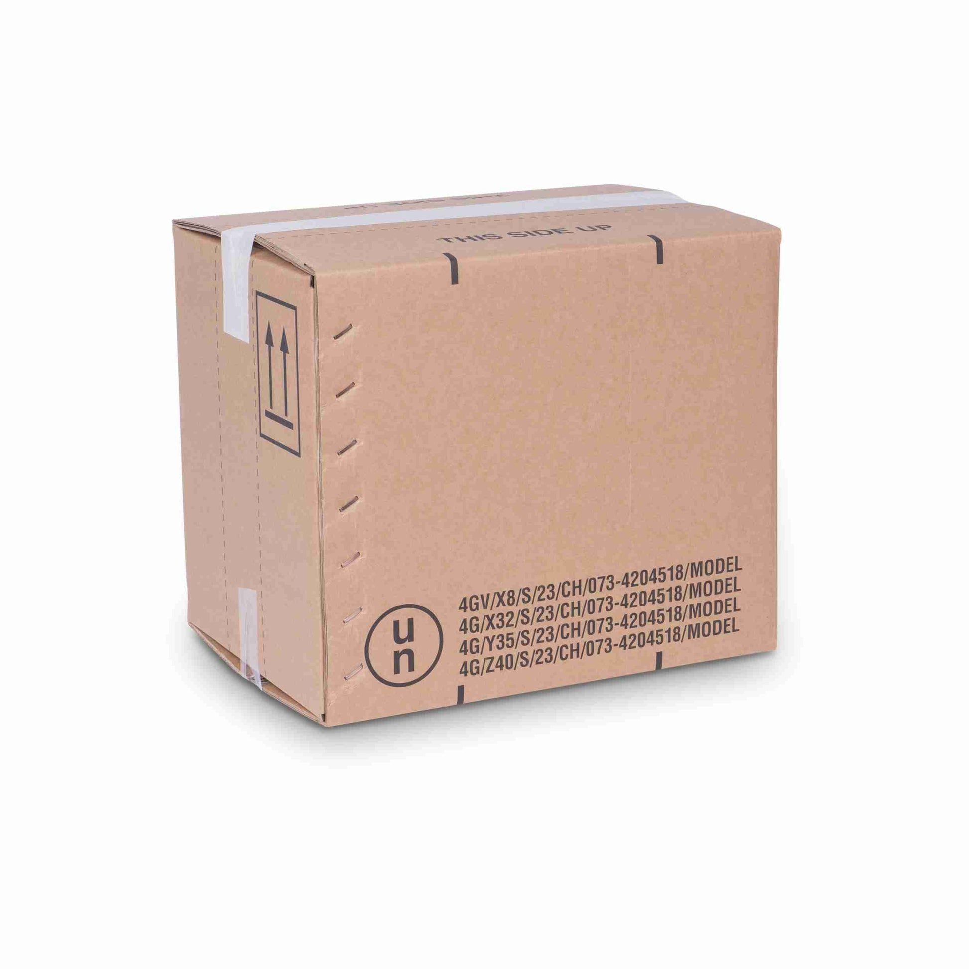 Model Gefahrgutbox – 360 × 260 × 300 mm, braun, Wellkarton, selbstklebend, UN28/40 – 1 Stk., ab 60 Stk.