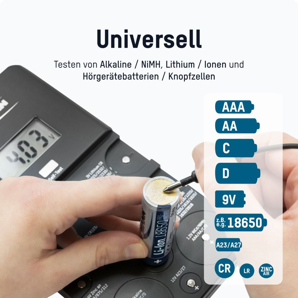 Ansmann Energy Check LCD – Batterietester – LCD, für AA/AAA/C/D/9 V/Knopfzellen